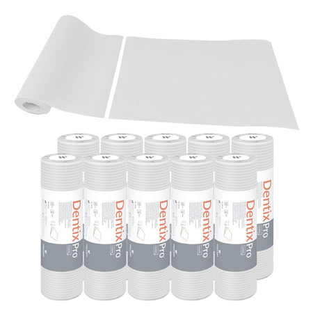 Serweta dentystyczna na rolce 33cm x 48cm biała podfoliowana 54g DentixPro 400szt