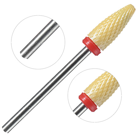 Frez żółty ceramiczny LONG BULLET F - stożek delikatny (czerwony)