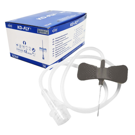Motylek igła 22G 0,7mm x 19mm KDM KD-Fly 50szt