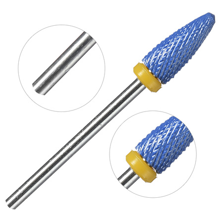 Frez granatowy ceramiczny LONG BULLET XF - stożek bardzo delikatny (żółty)