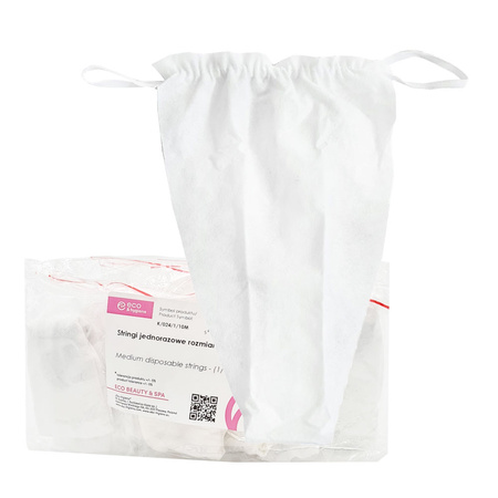 Stringi jednorazowe damskie L majtki do masażu białe włóknina nieprześwitujące 10szt