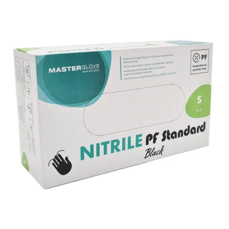 Rękawiczki nitrylowe czarne S Master Glove Nitrile PF Standard Black 100szt
