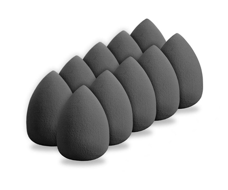 Zestaw 10 super miękkich gąbek do makijażu w kolorze czarnym - idealne do precyzyjnego aplikowania kosmetyków