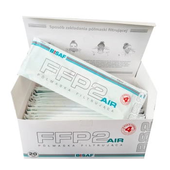 Maseczka filtrująca BS2 BISAF FFP2 AIR NR biały - kartonik 20szt
