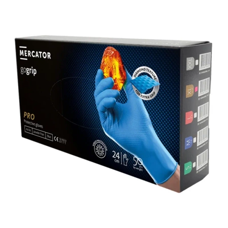Rękawiczki nitrylowe XL niebieskie Mercator Gogrip 50szt karton 10op