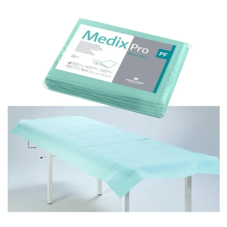 Prześcieradło jednorazowe 77cm x 210cm zielone podfoliowane 54g MedixPro 5szt