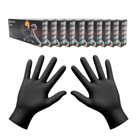 Rękawiczki nitrylowe S czarne Mercator Gogrip 50szt karton 10op