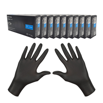 Rękawiczki nitrylowe M czarne Mercator Nitrylex Black 100sztuk karton 10op