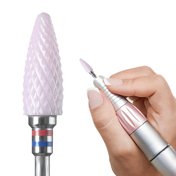 Frez ceramiczny różowy TIRCH CYLINDER XC - delikatny (czerwono/niebieski)