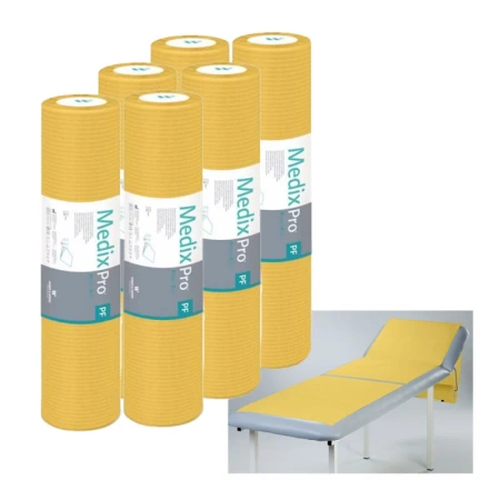 Podkład higieniczny na rolce 60cm x 50cm żółty podfoliowany 54g MedixPro 480szt