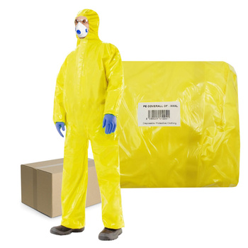 Kombinezon ochronny przeciwchemiczny XXXL żółty PE Coverall DF 3000 typ 3 4 5 6 25szt