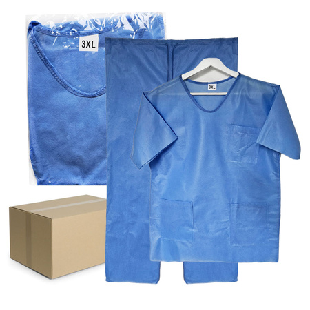 Ubranie chirurgiczne 3XL jednorazowe SMMS 45g z kieszeniami 50szt