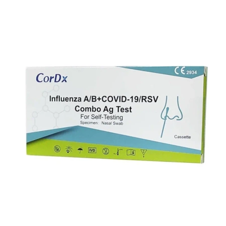 Test combo 4w1 CorDx wymazowy test na RSV grypa A grypa B sars-cov do samokontroli 1szt