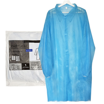Fartuch jednorazowy niebieski XXXL na rzepy (flizelina 22g) 1szt