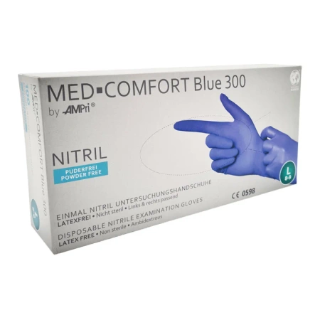 Rękawiczki nitrylowe L niebieskie Ampri Blue 300 100sztuk
