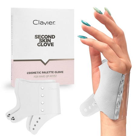 Rękawiczka dla wizażystek, Second Skin Glove Clavier, make up, white, rozmiar L, 2 szt