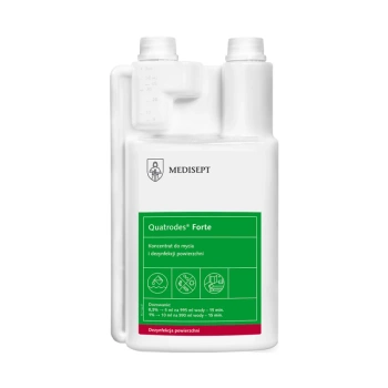 Koncentrat do mycia i dezynfekcji powierzchni o szerokim zastosowaniu Quatrodes Forte 1l