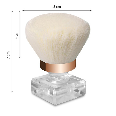 Pędzel do odpylania pyłu w etui, do paznokci, do makijażu, okrągły - white