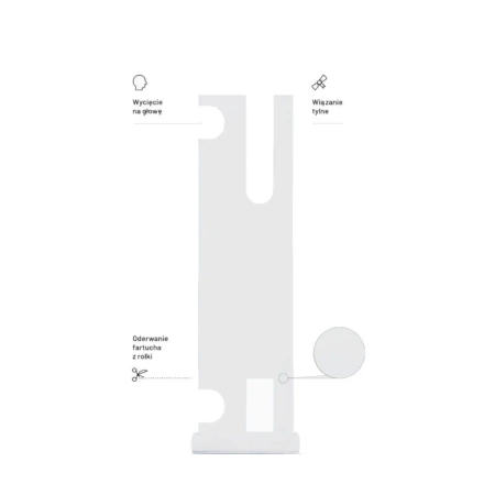 Fartuch foliowy wodoodporny biały 90cm x 150cm wiązany na troki (folia LDPE) 100szt