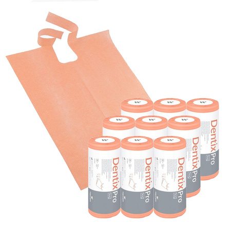 Śliniak dentystyczny na rolce 50cm x 65cm morelowy podfoliowany 54g DentixPro 270szt