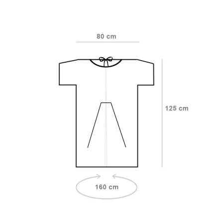 Koszula do szpitala XL/XXL jednorazowa wiązana SMS 35g 100szt