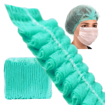 Czepek jednorazowy zielony clip flizelina 12g 100szt