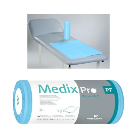 Podkład higieniczny na rolce 50cm x 80cm niebieski podfoliowany 54g MedixPro 225szt