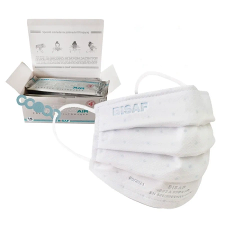 BISAF Maseczka ułatwiająca oddychanie BS3 FFP3 AIR NR biały - kartonik 15szt