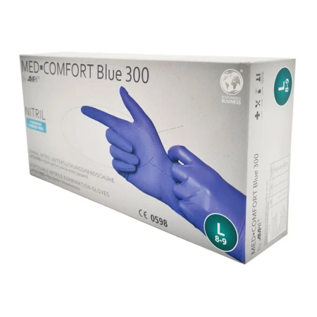 Rękawiczki nitrylowe L niebieskie Ampri Blue 300 100sztuk karton 10op