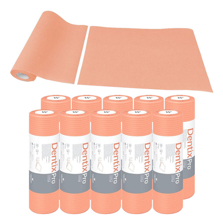 Serweta dentystyczna na rolce 33cm x 48cm morelowa podfoliowana 54g DentixPro 400szt