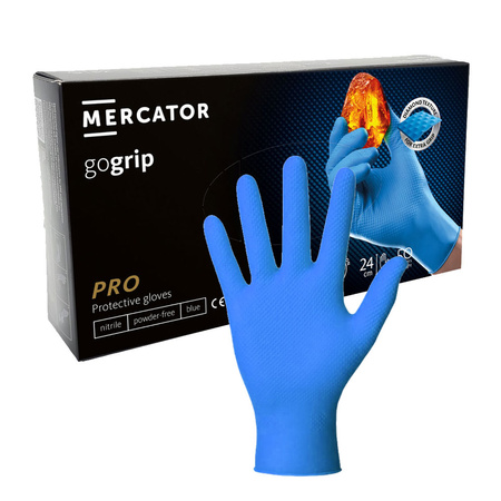Rękawiczki nitrylowe L niebieskie Mercator Gogrip 50szt