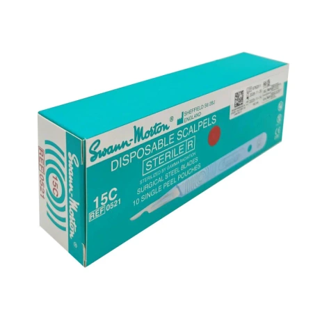 Skalpel chirurgiczny 15C sterylny 10szt stal nierdzewna Swann-Morton