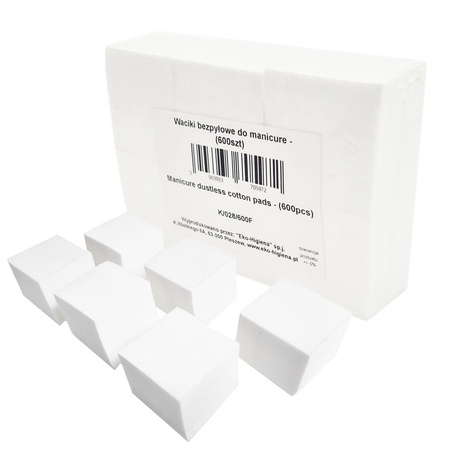 Waciki bezpyłowe do paznokci do manicure 5cm x 5cm 600szt