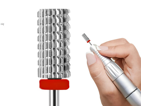 Frez Karbidowy z Węglika Spiekanego, walec 3/32 Large Barrel (F)-czerwony(delikatny)