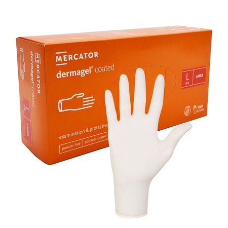 Rękawiczki lateksowe L Mercator Dermagel Coated 100szt