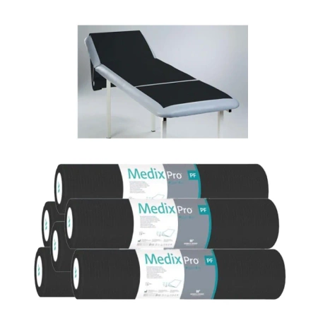 Podkład higieniczny na rolce 50cm x 50cm czarny podfoliowany 54g MedixPro 480szt
