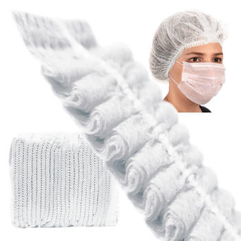 Czepek jednorazowy biały clip flizelina 12g 100szt