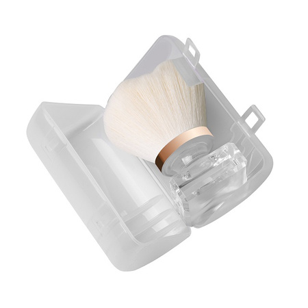 Pędzel do odpylania pyłu w etui, do paznokci, do makijażu, flower - white