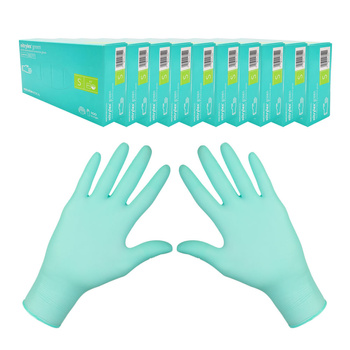 Rękawiczki nitrylowe S zielone Mercator Nitrylex Green 100sztuk karton 10op