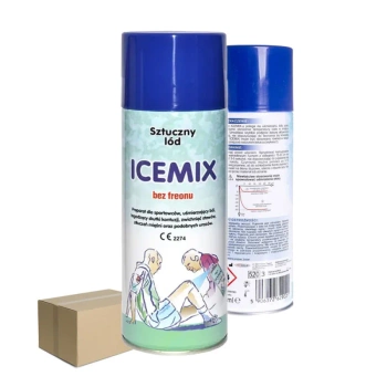 Sztuczny lód ICEMIX w aerozolu zamrażacz dla sportowców bez freonu 400ml 12szt