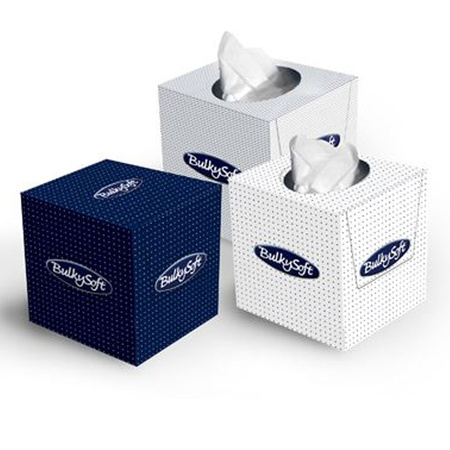 Chusteczki higieniczne w pudełku kwadratowym białe 2 warstwy 90szt