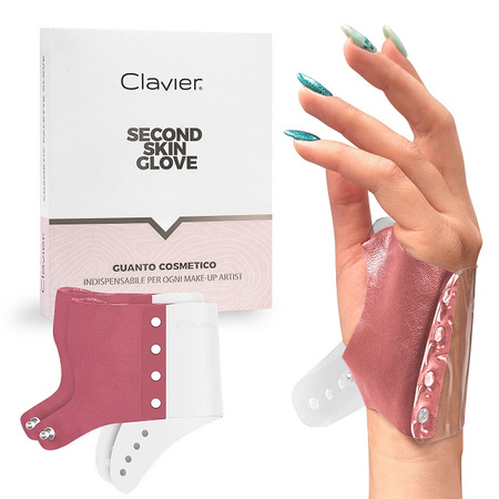 Rękawiczka dla wizażystek, Second Skin Glove Clavier, make up, pink, rozmiar L, 2 szt