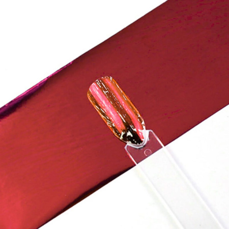 Folia transferowa do paznokci - holograficzna, czerwona, 1m