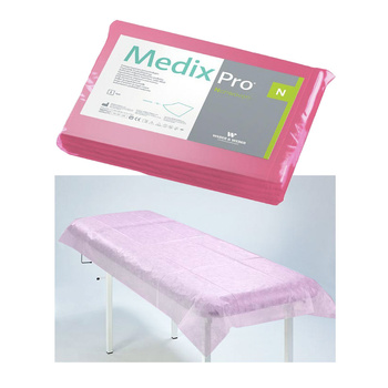 Prześcieradło jednorazowe 80cm x 210cm różowe 20g MedixPro 10szt