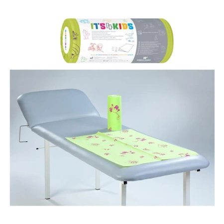 Podkład dla dzieci na rolce 50cm x 80cm limonkowy podfoliowany 54g Its4kids 225szt