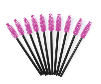 Szczoteczka do rzęs spiralka - 10szt. czarno-różowa