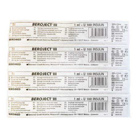 Strzykawka insulinowa z wymienną igłą 1ml U-100 G29 (0,33X13) 100 szt