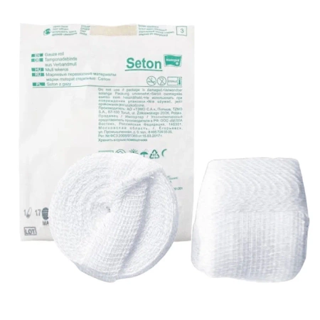 Setony jałowe z gazy 17 nitkowe , blister 1m x 1cm