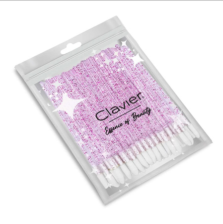 Aplikatory do błyszczyka - brokat różowy, 50szt.