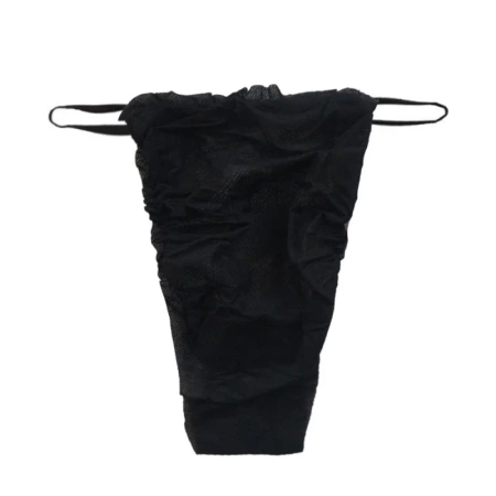 Stringi jednorazowe męskie czarne majtki do masażu włóknina nieprześwitujące 1szt